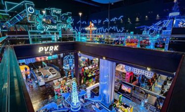 Interior view of VR Park Dubai, a popular indoor virtual reality attraction in the UAE